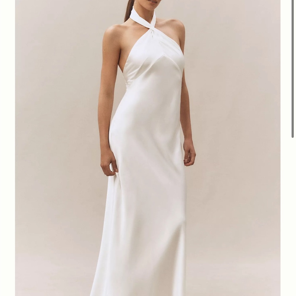 White Satin Maxi Dress